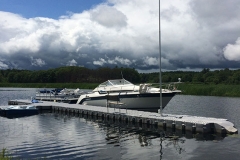 1000 Islands Docks Ltd. - Eastern Ontario - Residetial Floating Modular Dock Installation with Boat Image