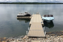 1000 Islands Docks Ltd. - Eastern Ontario - Residetial Floating Modular Dock Installation with Boat and Jet Ski Image