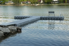 1000 Islands Docks Ltd. - Eastern Ontario - Large Residetial Floating Modular Dock Installation with Bench AccessoryImage